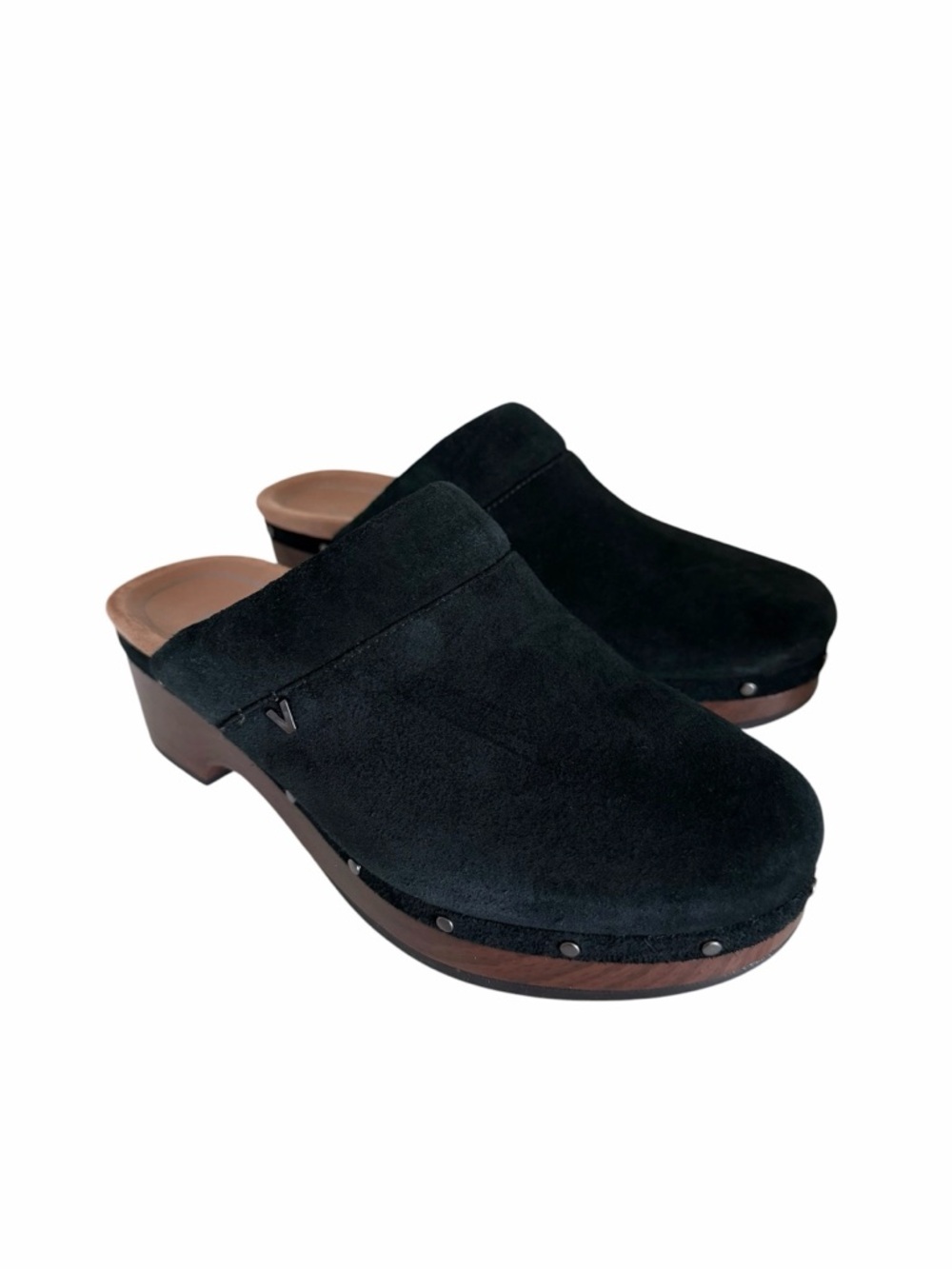 Vionic Kacie Suede Clogs Black Size 6
